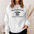 God Is Testing Me And I Have Not Studied Funny Raccon T-Shirt Sweatshirt Unisex Gifts for Her God Is Testing Me And I Have Not Studied Funny Raccon T-Shirt Sweatshirt Unisex Gifts for Her