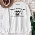 God Is Testing Me And I Have Not Studied Funny Raccon T-Shirt Sweatshirt Unisex Gifts for Old Women God Is Testing Me And I Have Not Studied Funny Raccon T-Shirt Sweatshirt Unisex Gifts for Old Women