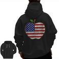American Flag Teachers Students Apple 4th Of July Vintage Men Zip Up Hoodie Back Print, trending gift
