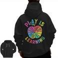 Apple Retro Play Is Learning Kindergarten Teacher Daycare Men Zip Up Hoodie Back Print, trending gift