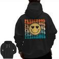 Back To School Groovy Smile Preschool Teachers Students Kids Men Zip Up Hoodie Back Print, trending gift
