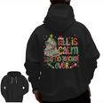 Book Tree All Is Calm Said No Teacher Ever Christmas Men Zip Up Hoodie Back Print, trending gift