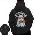 Cute Ghost Reading Book Librarian Teacher Halloween Costume Men Zip Up Hoodie Back Print, trending gift