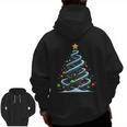 DNA Helix Christmas Tree Scientist Biology Science Teacher Men Zip Up Hoodie Back Print, Science Teacher Gifts, trending gift
