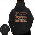 Fall In Love With Learning Autumn Teacher Thanksgiving Men Zip Up Hoodie Back Print, trending gift