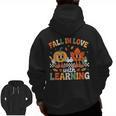 Fall In Love With Learning Shirt Autumn Thanksgiving Teacher Men Zip Up Hoodie Back Print, trending gift