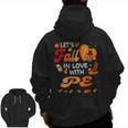 Lets Fall In Love With PE Teacher Thanksgiving Men Zip Up Hoodie Back Print, Pe Teacher Gifts, trending gift