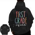 First Grade Squad 1st Grade Teacher Crew Back To School Team Men Zip Up Hoodie Back Print, First Grade Teacher Gifts, trending gift