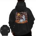 Ghost Book Reading Halloween Books Lover Teacher Men Zip Up Hoodie Back Print, trending gift