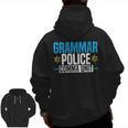 Grammar Police Comma Unit English Teacher Grammar Teacher For Men Women Men Zip Up Hoodie Back Print, English Teacher Gifts, trending gift