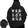Halloween Ghost Music Teacher Playing Instruments Men Zip Up Hoodie Back Print, trending gift