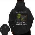 Halloween Monster Math Pun Teacher Humor Men Zip Up Hoodie Back Print, trending gift Halloween Monster Math Pun Teacher Humor Men Zip Up Hoodie Back Print, trending gift