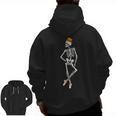 Halloween Skeleton Tap Dance Ballet Dance Teacher Men Zip Up Hoodie Back Print, trending gift