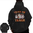 Halloween Teacher Ghosts Trick Or Teach Retro Costume Women Men Zip Up Hoodie Back Print, trending gift