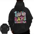 Happy 100th Day Of School 100 Days Brighter Teachers Kids Men Zip Up Hoodie Back Print, trending gift