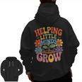 Helping Little Minds Grow Teacher First Day Back To School Men Zip Up Hoodie Back Print, trending gift