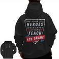 Some Heroes Wear Capes Others Teach 4th Grade Teacher Men Women Kids Men Zip Up Hoodie Back Print, 4th Grade Teacher Gifts, trending gift