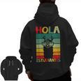 Hola Estudiantes Spanish Teacher Back To School 2025 Men Zip Up Hoodie Back Print, trending gift