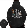 Inclusion Isn't Scary SLP Halloween Costume Sped Teacher Men Zip Up Hoodie Back Print, trending gift