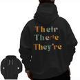Their There They'Re English Teacher Gramma Police Joke Men Zip Up Hoodie Back Print, English Teacher Gifts, trending gift