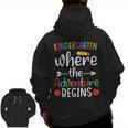 Kindergarten Where The Adventure Begins Shirt Children's Teacher Men Zip Up Hoodie Back Print, trending gift Kindergarten Where The Adventure Begins Shirt Children's Teacher Men Zip Up Hoodie Back Print, trending gift