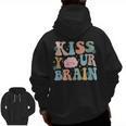 Kiss Your Brain Teacher Inspire Educate Groovy Retro Vintage Men Zip Up Hoodie Back Print, Groovy Teacher Gifts, trending gift Kiss Your Brain Teacher Inspire Educate Groovy Retro Vintage Men Zip Up Hoodie Back Print, Groovy Teacher Gifts, trending gift