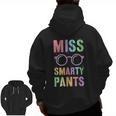 Little MISS SMARTY PANTS School Grad Teacher Last Day Men Zip Up Hoodie Back Print, trending gift