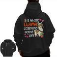 Llama Learning Teachers Students Alpaca Lover Back To School Men Zip Up Hoodie Back Print, trending gift