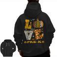 LOVE Pre-K Pumpkin Teacher Student Halloween Costume Men Zip Up Hoodie Back Print, trending gift