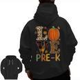 Love Pre-k Teacher Shirts Autumn Fall Pumpkin Fall Leopard Men Zip Up Hoodie Back Print, trending gift