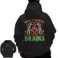 Math Teacher Love Brain Heart Skeleton Hand Zombie Halloween Men Zip Up Hoodie Back Print, trending gift