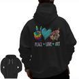 Peace Love Art Painting Palette Art Teacher Men Zip Up Hoodie Back Print, trending gift