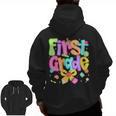 Preppy First Grade Back To School 1st Grade Teacher Girl Kid Men Zip Up Hoodie Back Print, First Grade Teacher Gifts, trending gift