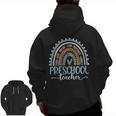 Preschool Teacher Leopard Boho Rainbow Back To School Men Zip Up Hoodie Back Print, trending gift