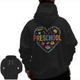 Preschool Teacher Pre-K Heart First Day Of Preschool Kids Men Zip Up Hoodie Back Print, trending gift