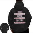 There Their They'Re Teacher English Grammar Police Men Zip Up Hoodie Back Print, English Teacher Gifts, trending gift