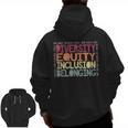 Retro Diversity Equity Inclusion Belonging DEIB Teacher Men Zip Up Hoodie Back Print, trending gift