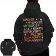 SPED Caffeinate Advocate Laminate Educate Teacher Facilitate For Men Women Men Zip Up Hoodie Back Print, trending gift