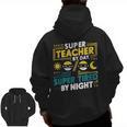Super Teacher By Day Super Tired By Night Superheroes School Men Zip Up Hoodie Back Print, Super Teacher Gifts, trending gift