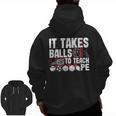It Takes Balls To Teach Pe Teacher Chaos Coordinator US Flag Men Zip Up Hoodie Back Print, Pe Teacher Gifts, trending gift