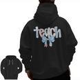 Teach Teacher Coquette Bow Pencil Back To School First Day Men Zip Up Hoodie Back Print, trending gift