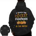 Teacher Halloween Pre-K Teacher Kindergarten Cutest Pumpkins Men Women Kids Men Zip Up Hoodie Back Print, trending gift