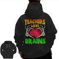 Teacher Teachers Love Brains Skeleton Hand Heart Halloween Men Zip Up Hoodie Back Print, trending gift Teacher Teachers Love Brains Skeleton Hand Heart Halloween Men Zip Up Hoodie Back Print, trending gift