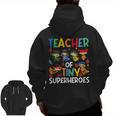 Teacher Of Tiny Superheroes Teach 100th Day Of School Men Women Girls Kids Men Zip Up Hoodie Back Print, trending gift