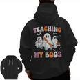 Teaching My Boos Teacher Cute Ghost Teacher Halloween Men Zip Up Hoodie Back Print, trending gift