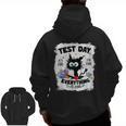 Test Day Stressed Cat Teacher Student Kids Testing Day Men Zip Up Hoodie Back Print, trending gift