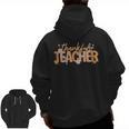 Thankful Teacher Autumn Fall Teacher Thanksgiving Youth Men Zip Up Hoodie Back Print, trending gift
