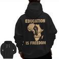 History Education Is Freedom African Map Black Teacher Men Zip Up Hoodie Back Print, History Teacher Gifts, trending gift