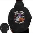 Will Trade Students For Candy Halloween Teacher Men Zip Up Hoodie Back Print, trending gift Will Trade Students For Candy Halloween Teacher Men Zip Up Hoodie Back Print, trending gift