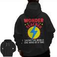 Wonder Teacher Costume Shirt Teacher Halloween Costume Men Women Men Zip Up Hoodie Back Print, trending gift